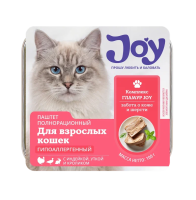 JOY ГЛАМУР 100г консервированный корм для кошек, для поддержания здоровья кожи и красоты шерсти