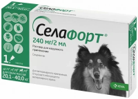 Селафорт, раствор для наружного применения, 1 х 240мг/2мл (Для собак от 20,1 до 40кг)