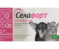 Селафорт, раствор для наружного применения, 1 х 15мг/0,25мл (для кошек и собак менее 2,5 кг)