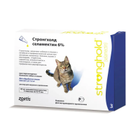 Стронгхолд 6% 0,75мл*3 пип для   кошек от 2,6 кг до 7,5 кг (45мг)