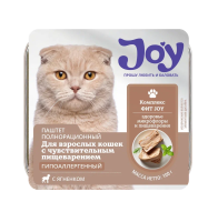 JOY ФИТ 100г консервированный корм для кошек c чувствительным пищеварением паштет с ягненком