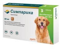 Симпарика, табл 80 мг (уп. 3 табл.) от 20-40 кг.