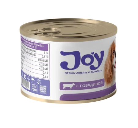 JOY ИММУНО 200г консервированный корм для собак с говядиной