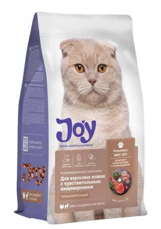 JOY ФИТ 7 кг сухой корм для взрослых кошек c чувствительным пищеварением