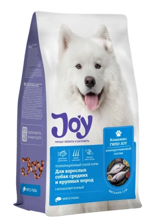 JOY ГИПО МЕДИУМ 1,5 кг сухой корм для взрослых собак средних и крупных пород