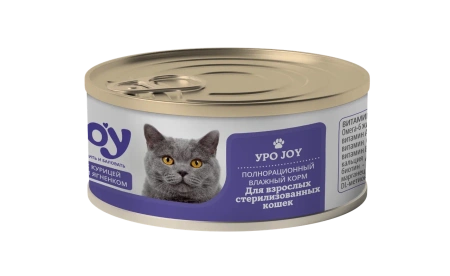 JOY УРО 95г консервированный корм для стерилизованных кошек для профилактики уролитиаза и цистита с 