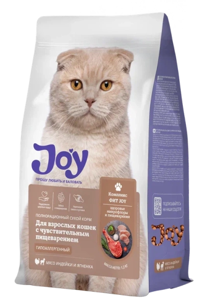 JOY ФИТ 7 кг сухой корм для взрослых кошек c чувствительным пищеварением