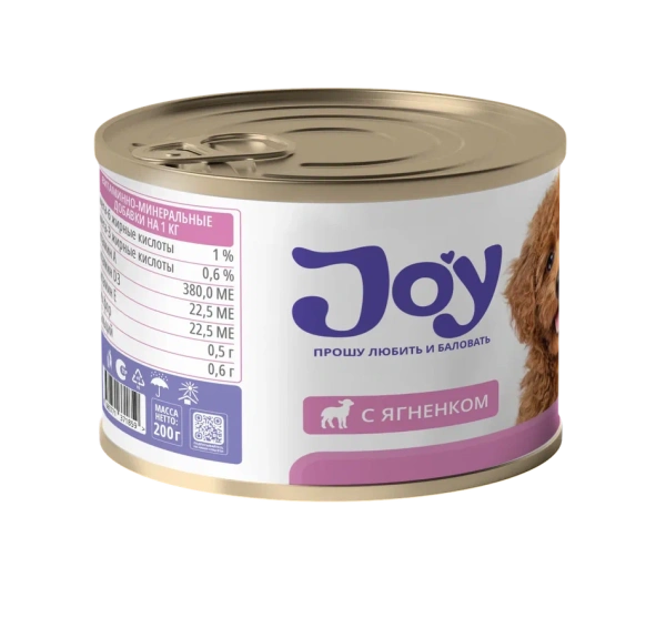 JOY БЕБИ СТАРТЕР 200г консервированный гипоаллергенный для щенков с 1-го месяца жизни с ягненком