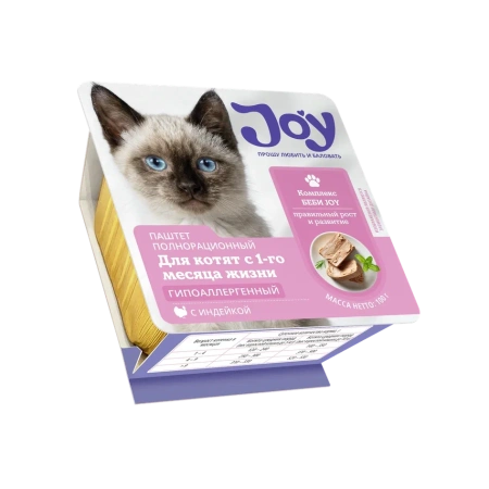 JOY БЕБИ 100г консервированный корм для котят паштет с индейкой