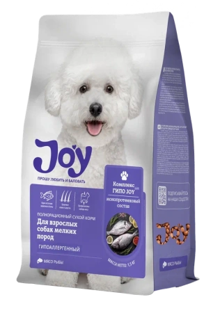JOY ГИПО МИНИ 0,6 кг сухой корм для взрослых собак мелких пород
