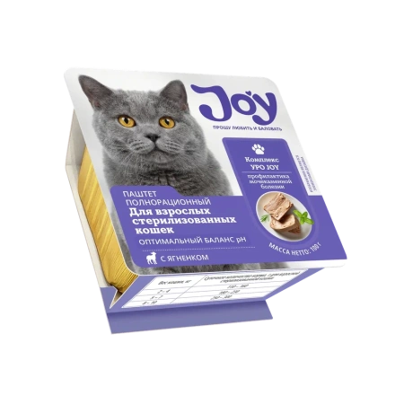 JOY УРО 100г консервированный корм для стерилизованных кошек для профилактики уролитиаза и цистита