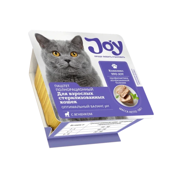 JOY УРО 100г консервированный корм для стерилизованных кошек для профилактики уролитиаза и цистита