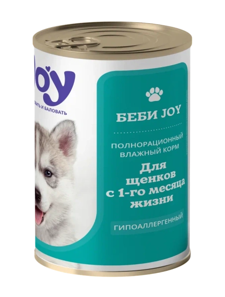 JOY БЕБИ 340г консервированный гипоаллергенный корм для щенков с 1-го месяца жизни с ягненком