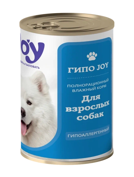 JOY ГИПО 340г консервированный гипоаллергенный корм для собак с индейкой 