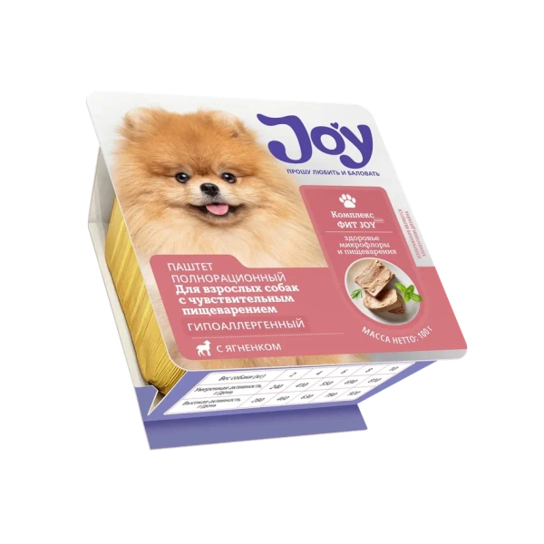 JOY ФИТ МИНИ 100г консервированный корм для собак c чувствительным пищеварением паштет с ягненком