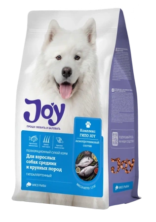 JOY ГИПО МЕДИУМ 1,5 кг сухой корм для взрослых собак средних и крупных пород