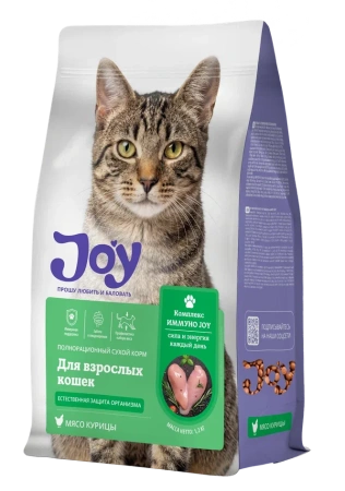 JOY ИММУНО 0,3 кг полнорационный сухой корм для взрослых кошек
