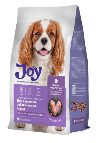 JOY ИММУНО МИНИ 7 кг полнорационный сухой корм для взрослых собак мелких пород