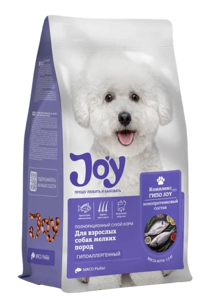 JOY ГИПО МИНИ 7 кг сухой корм для взрослых собак мелких пород